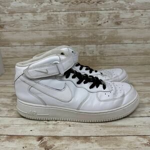 Nike Air Force 1 Mid CW2289-111 Triple White Lace Up Sneakers Men's Size 12